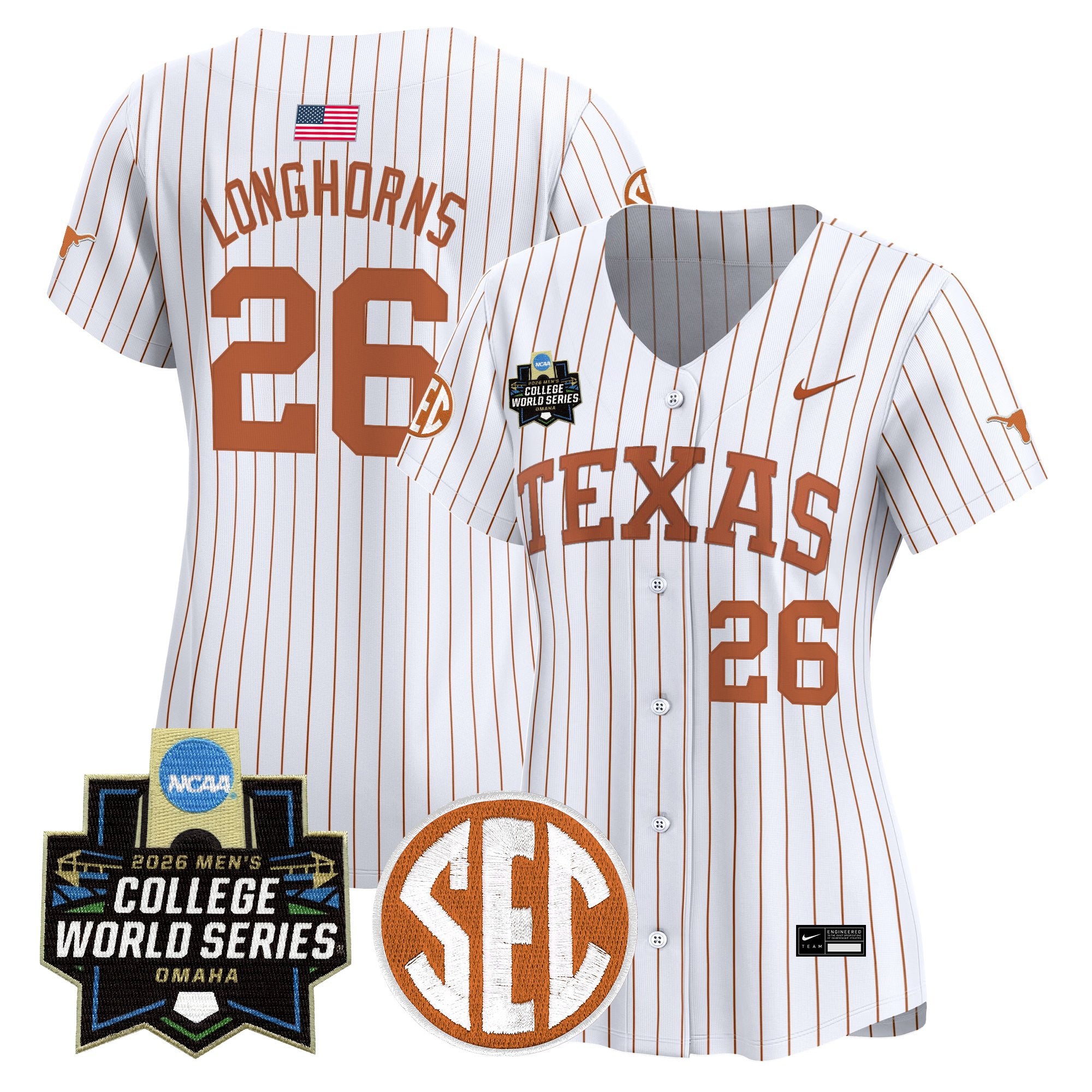 Women's Texas Longhorns 2026 World Series Vapor Premier Limited Jersey - All Stitched