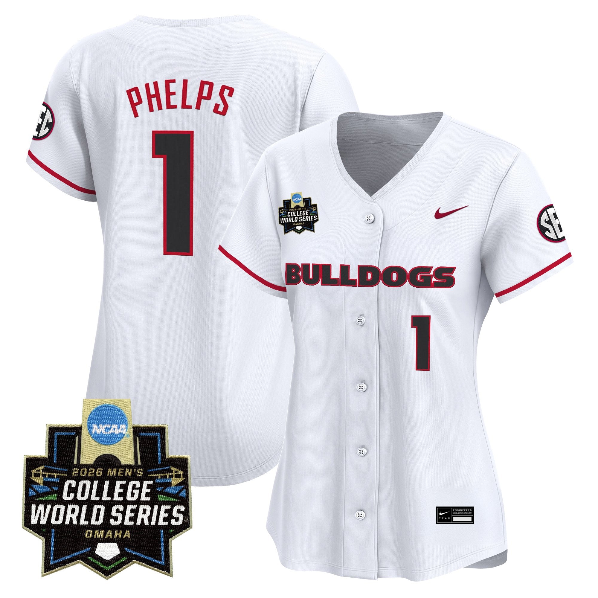 Women's Georgia Bulldogs Baseball 2026 World Series Vapor Premier Limited Jersey - All Stitched