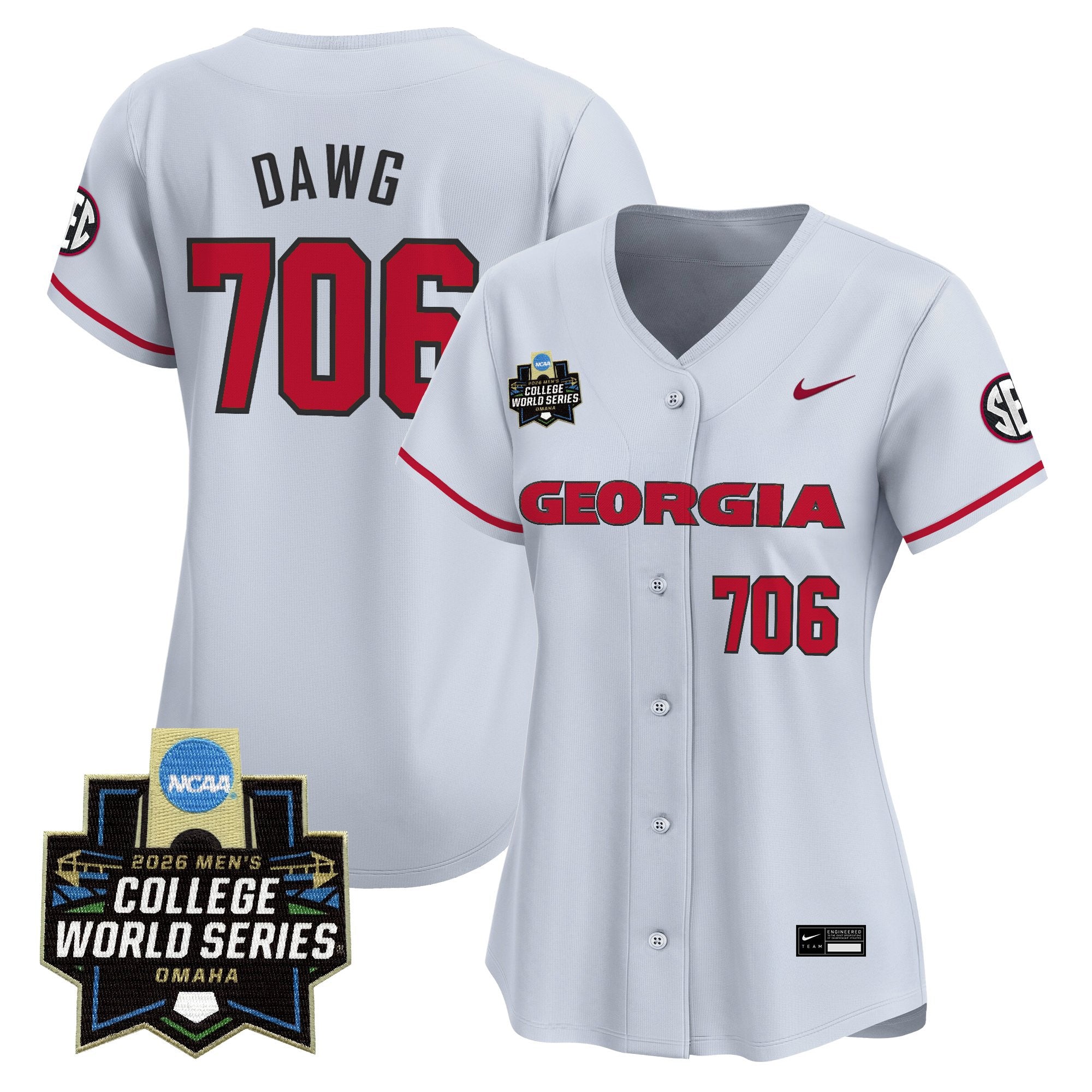 Women's Georgia Bulldogs Baseball 2026 World Series Vapor Premier Limited Jersey - All Stitched