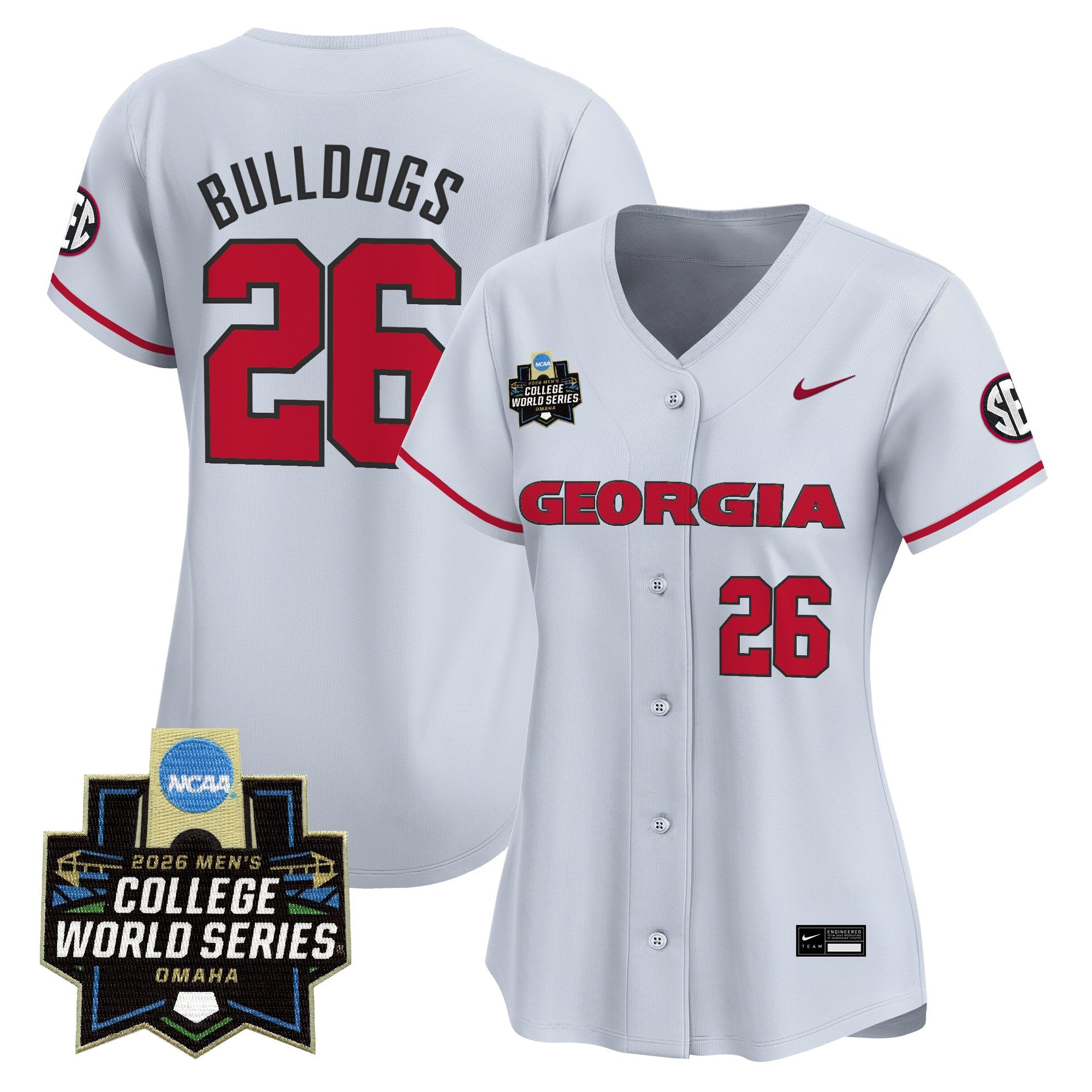 Women's Georgia Bulldogs Baseball 2026 World Series Vapor Premier Limited Jersey - All Stitched