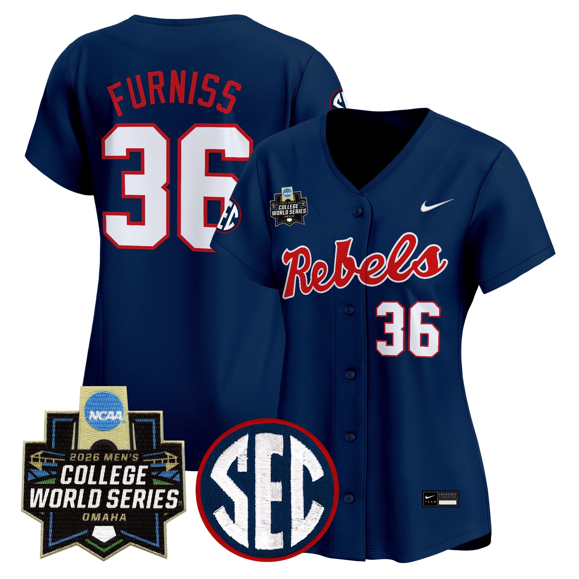 Women's Ole Miss Rebels 2026 World Series Vapor Premier Limited Jersey - All Stitched