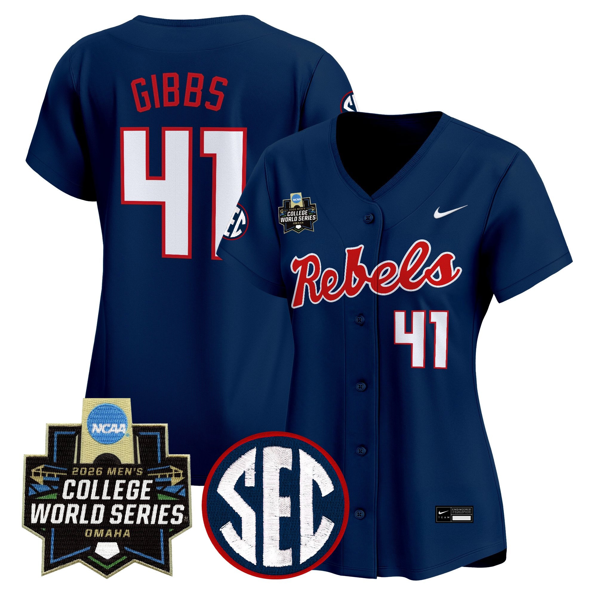 Women's Ole Miss Rebels 2026 World Series Vapor Premier Limited Jersey - All Stitched