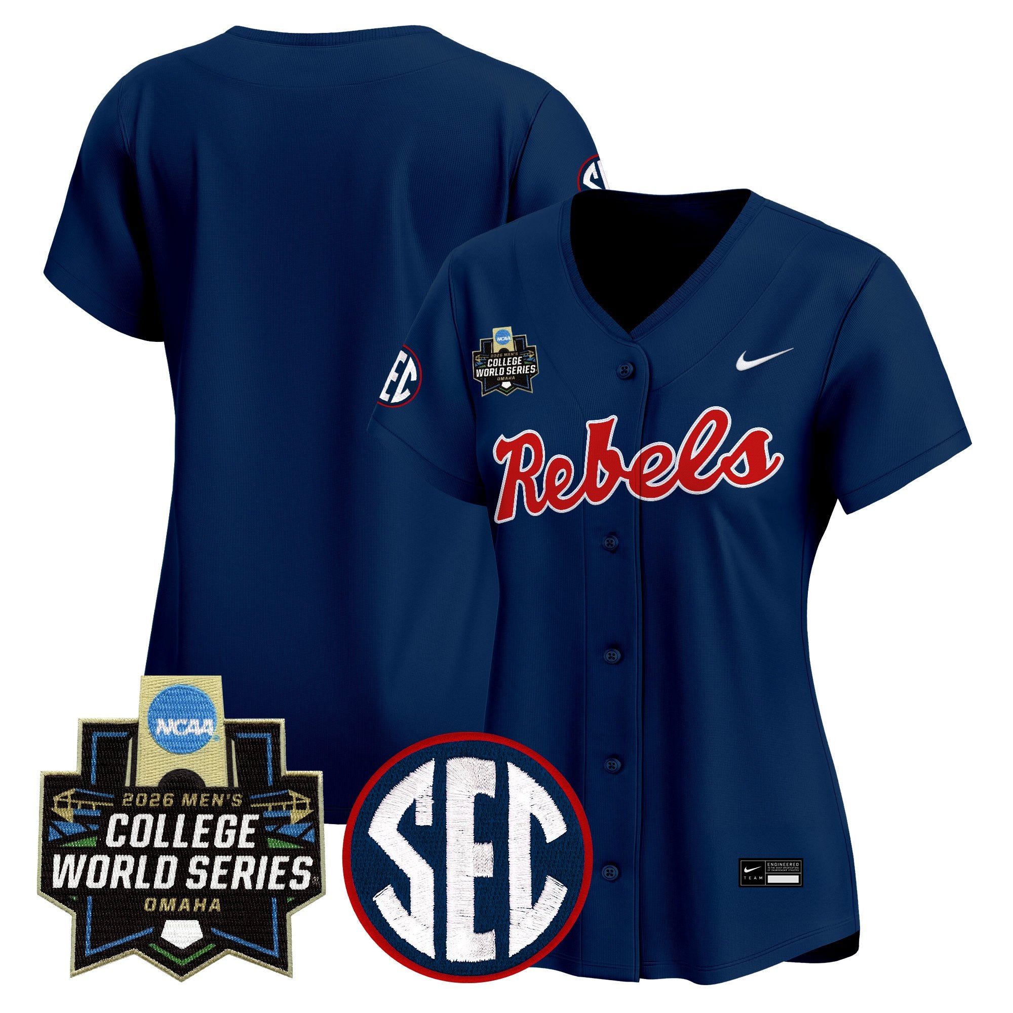 Women's Ole Miss Rebels 2026 World Series Vapor Premier Limited Jersey - All Stitched