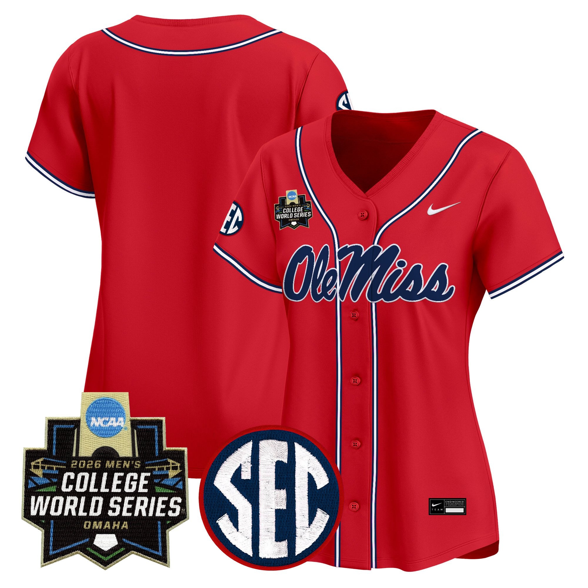 Women's Ole Miss Rebels 2026 World Series Vapor Premier Limited Jersey - All Stitched
