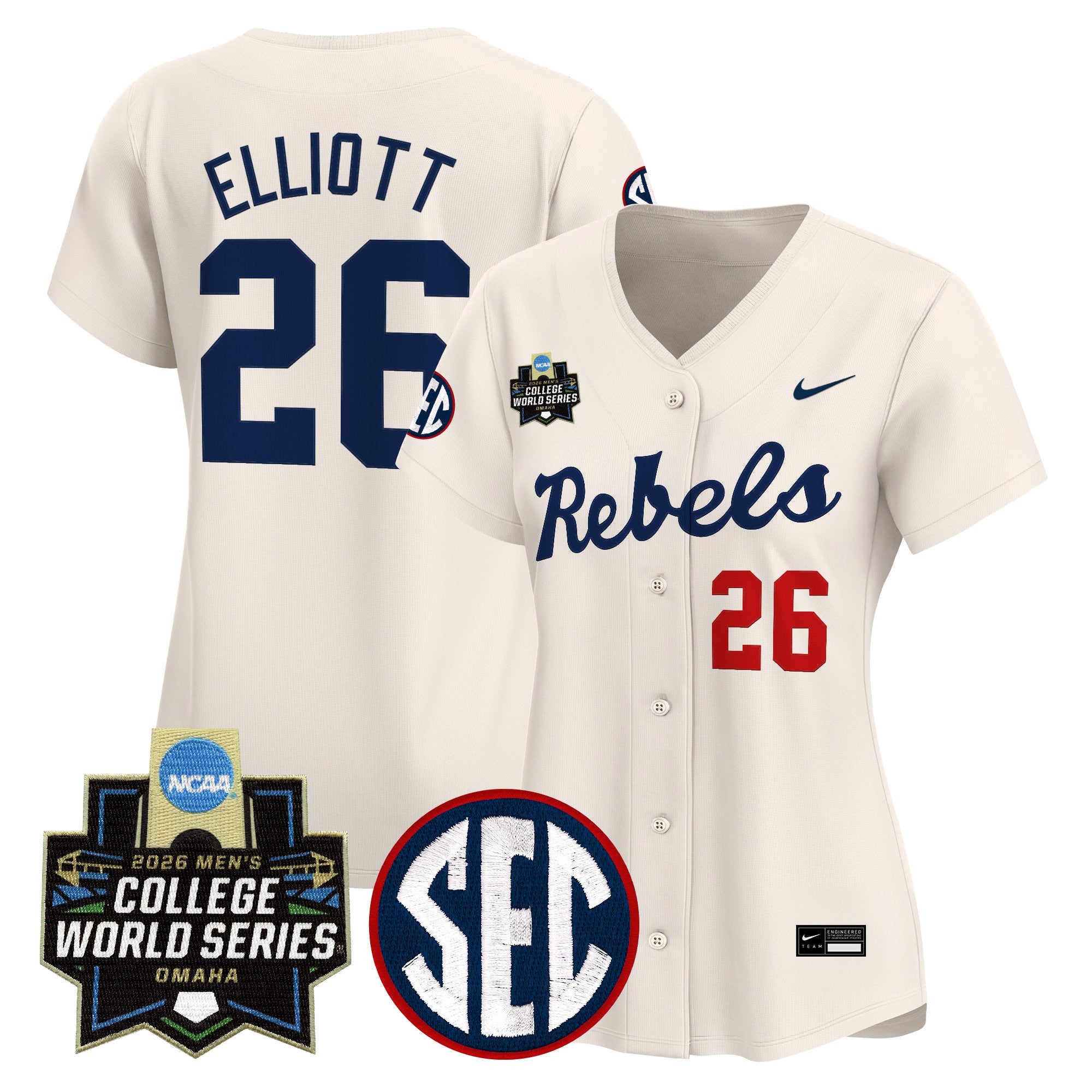Women's Ole Miss Rebels 2026 World Series Vapor Premier Limited Jersey - All Stitched