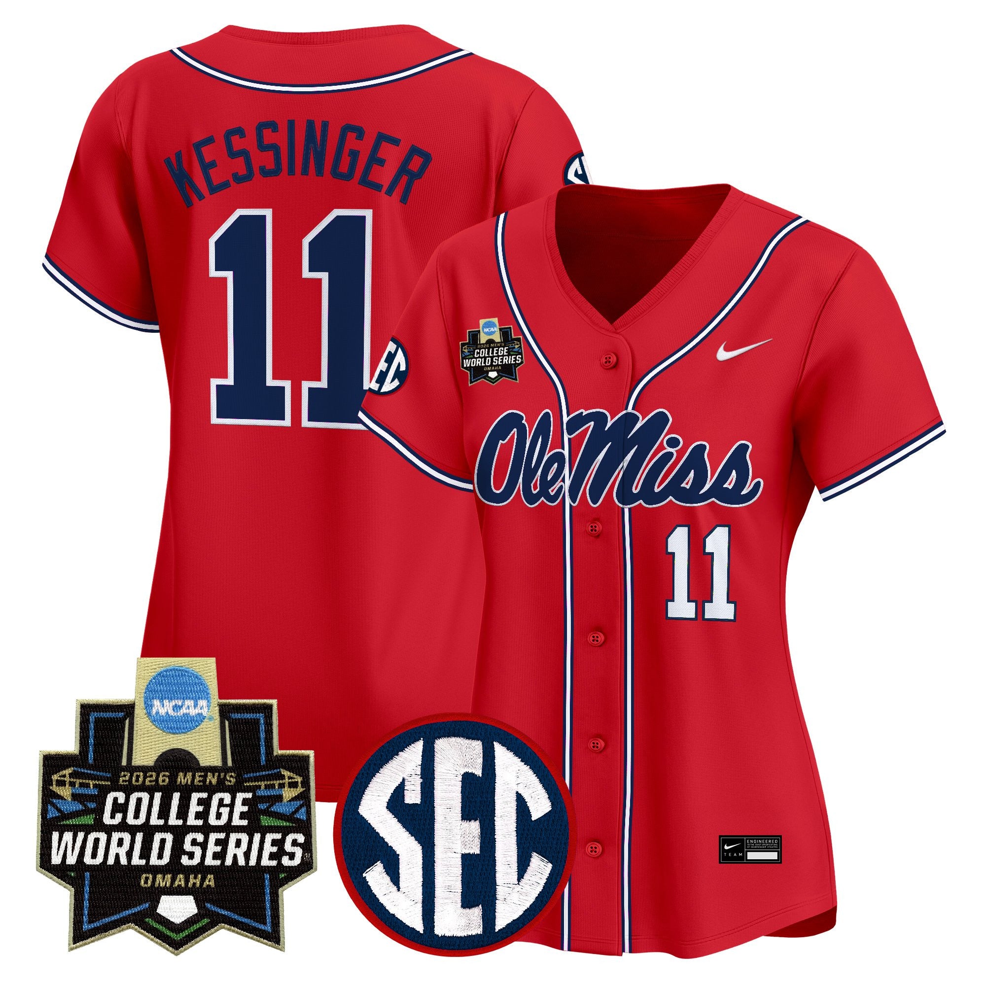 Women's Ole Miss Rebels 2026 World Series Vapor Premier Limited Jersey - All Stitched
