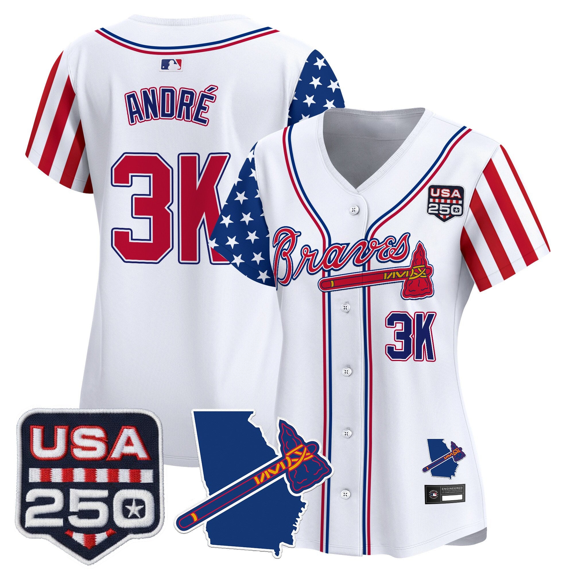 Women's Atlanta Braves "America 250 Edition" Vapor Premier Limited Jersey - All Stitched