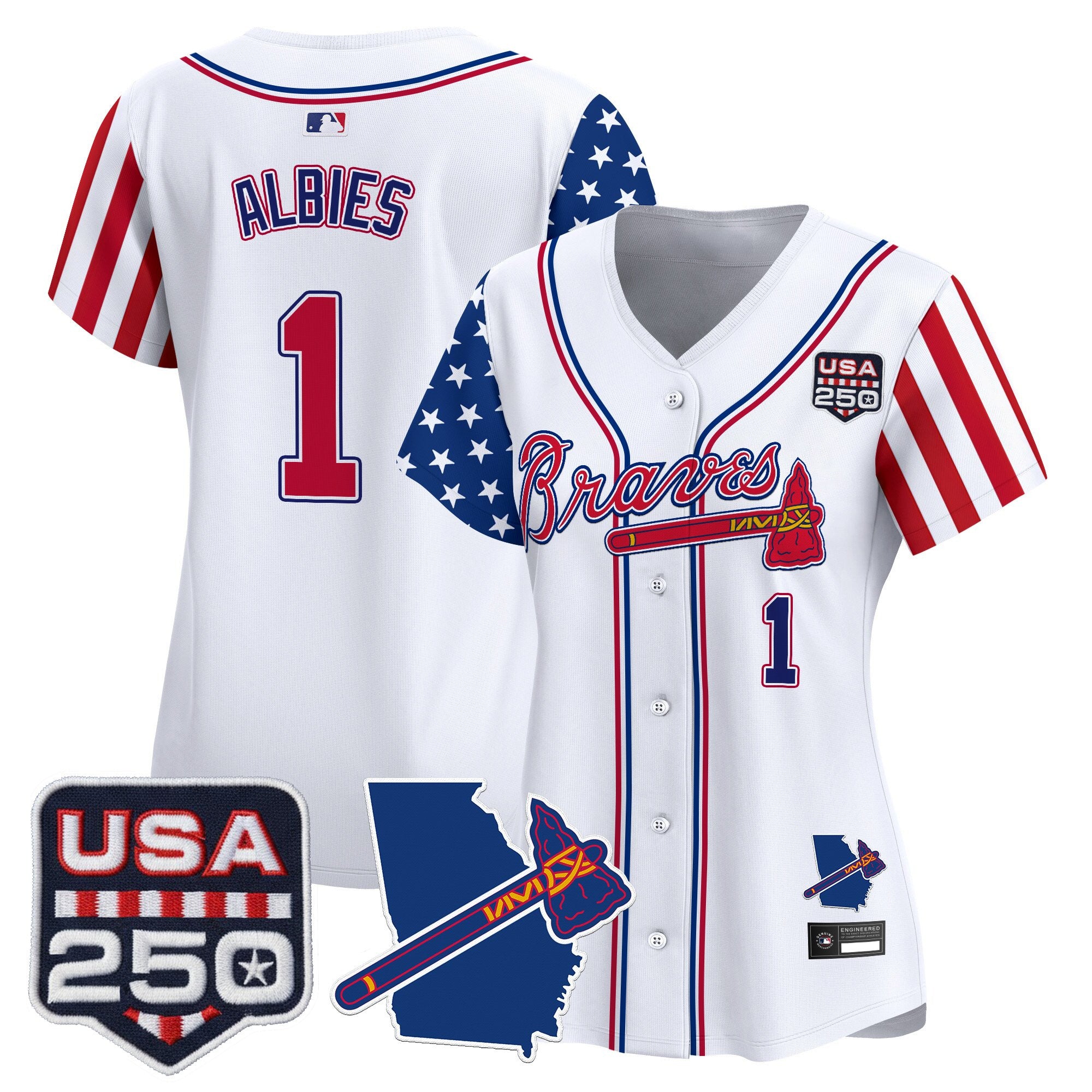 Women's Atlanta Braves "America 250 Edition" Vapor Premier Limited Jersey - All Stitched