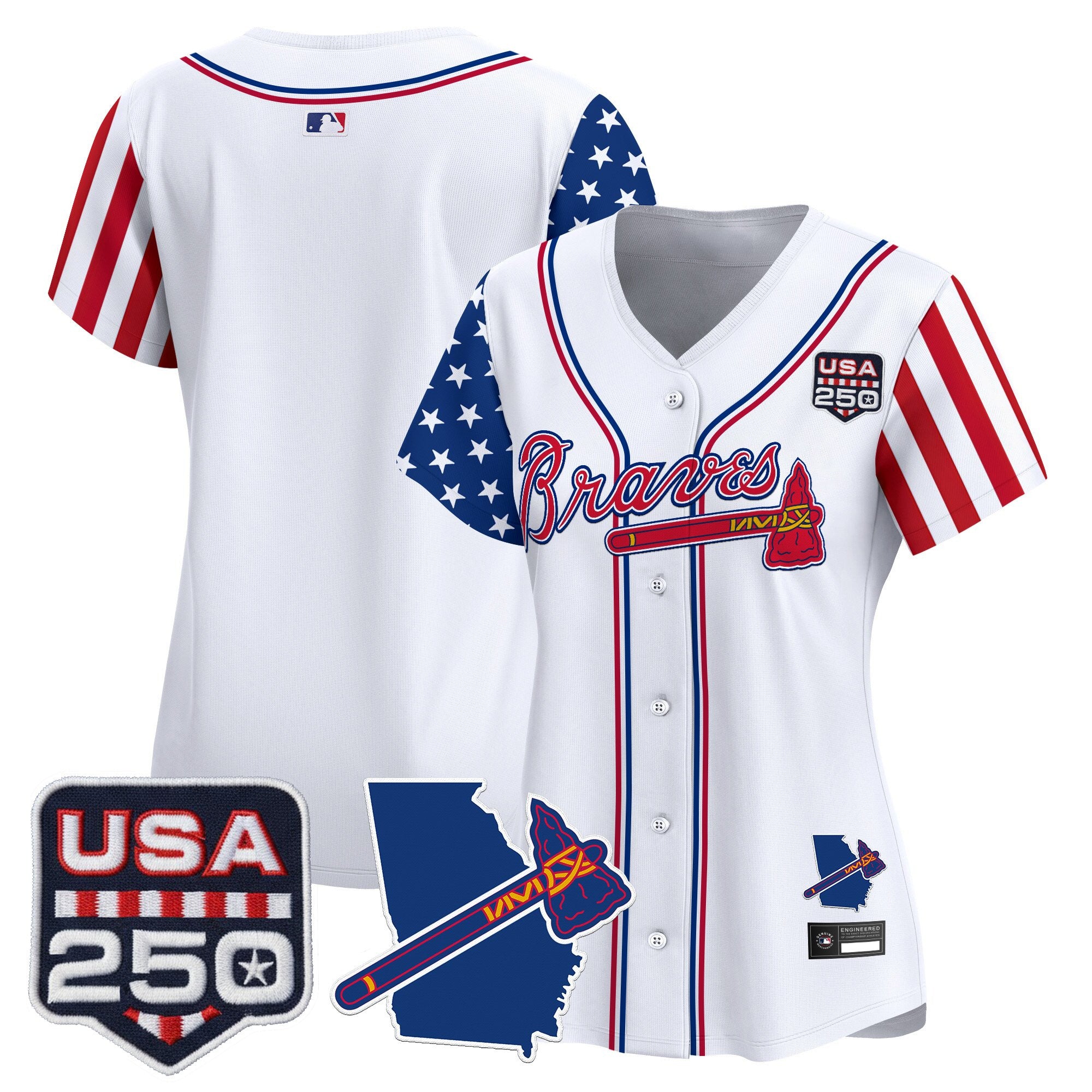 Women's Atlanta Braves "America 250 Edition" Vapor Premier Limited Jersey - All Stitched