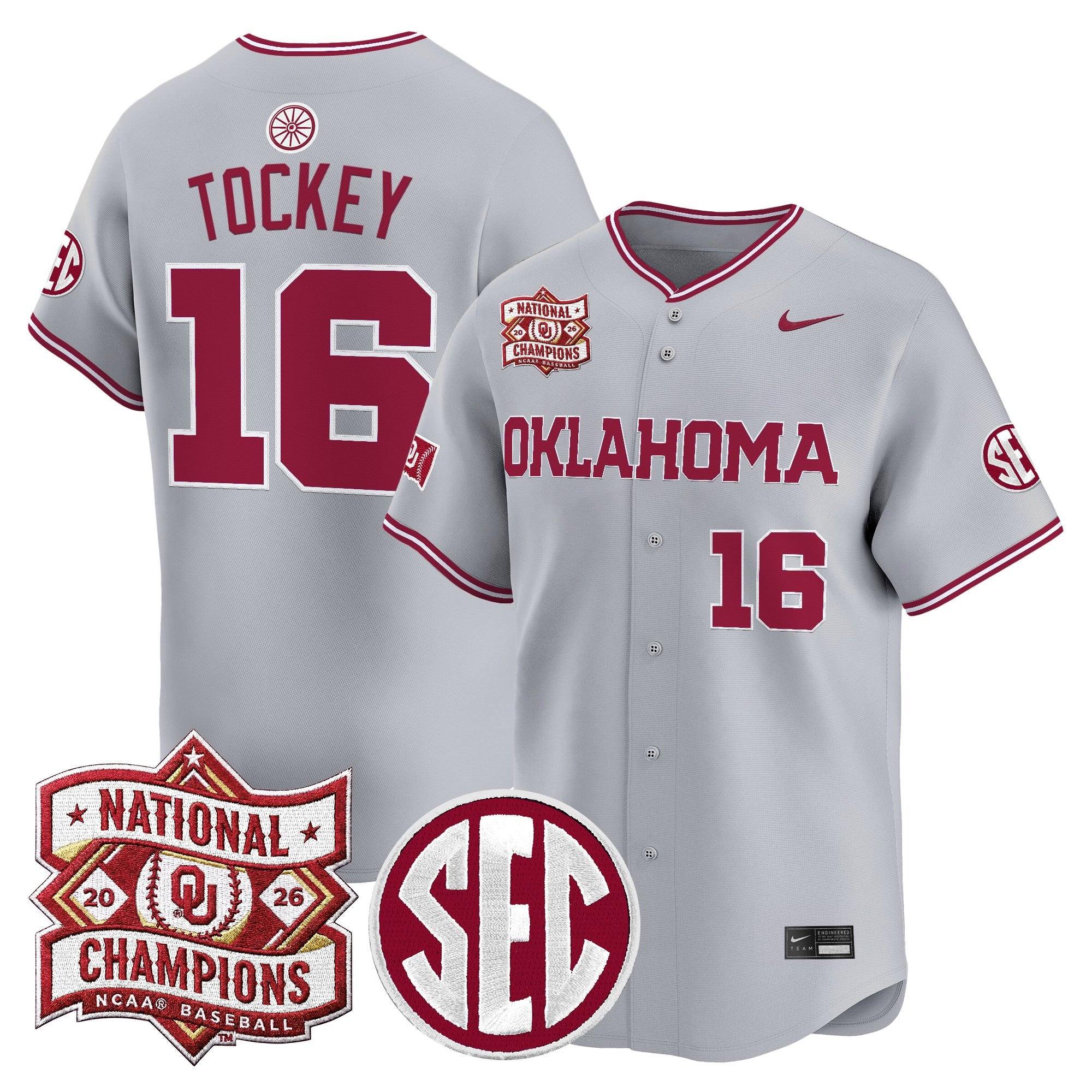 Men's Oklahoma Sooners 2026 National Champions Patch Vapor Premier Limited Jersey - All Stitched