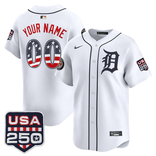 Detroit Tigers USA 250 Fourth of July Vapor Premier Limited Custom Jersey - All Stitched