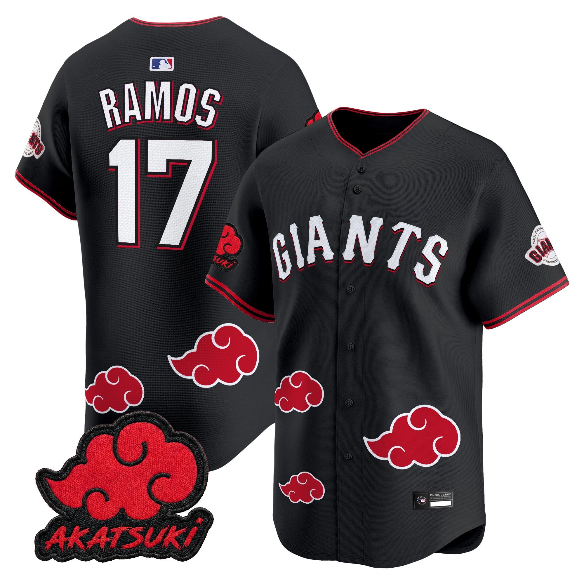 San Francisco Giants x Naruto "Akatsuki Edition" Vapor Premier Limited Jersey - Stitched