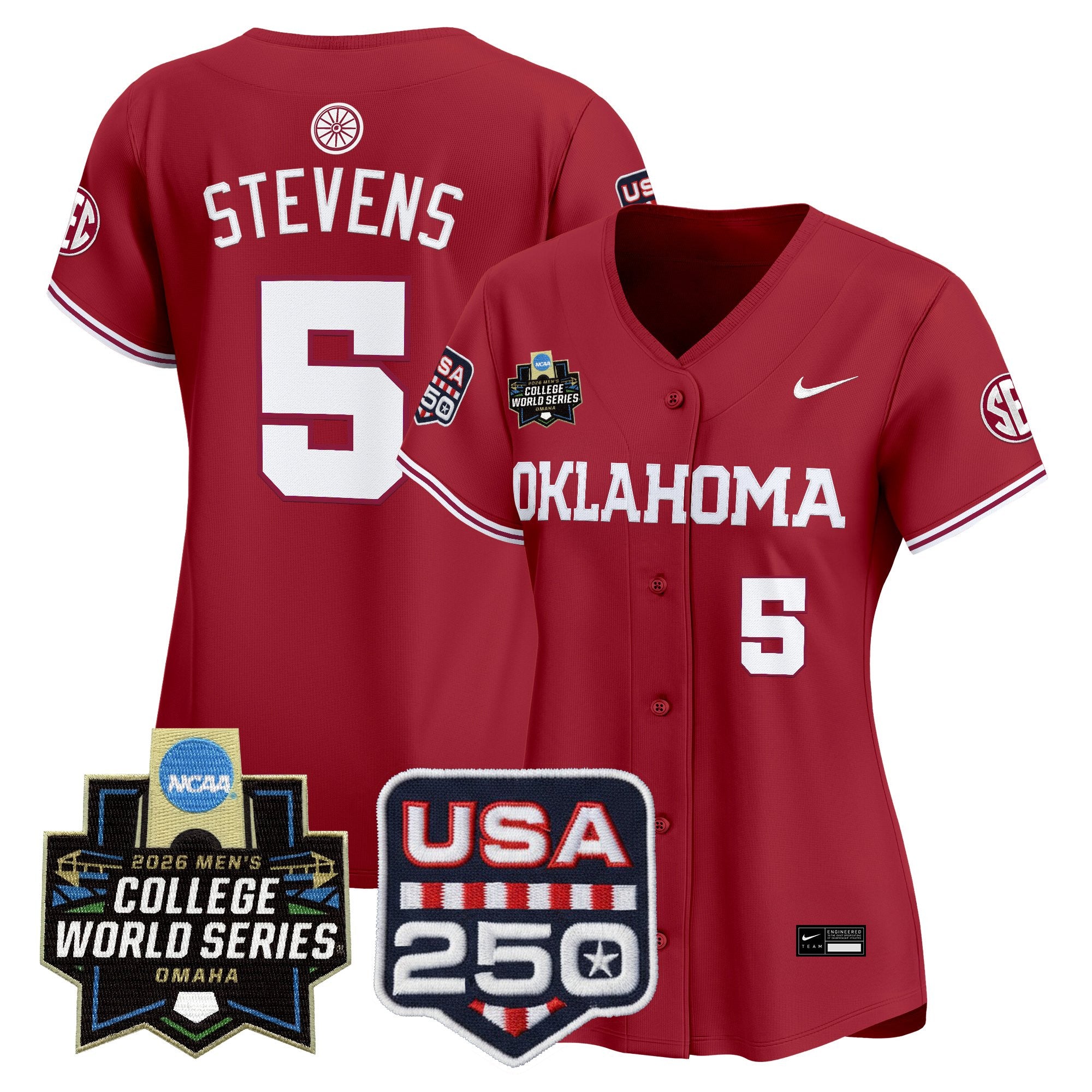 Women's Oklahoma Sooners 2026 World Series Vapor Premier Limited Jersey - 250 America Patch - All Stitched