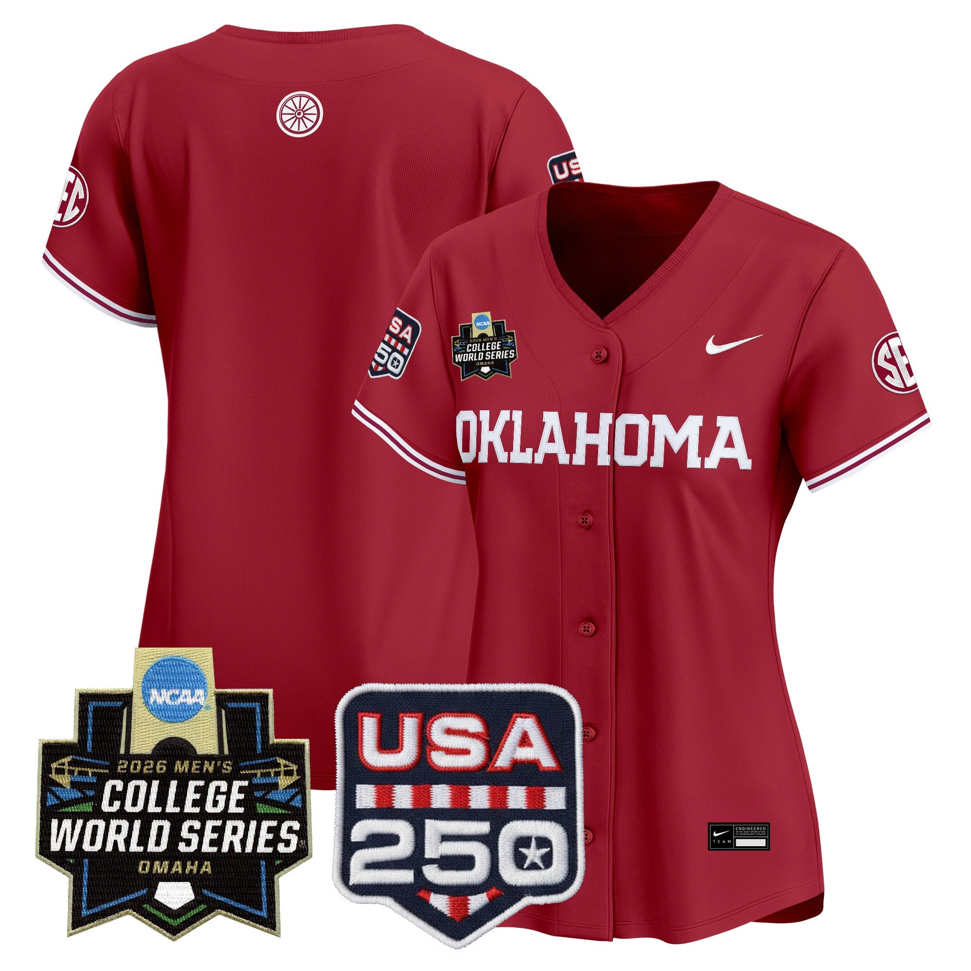 Women's Oklahoma Sooners 2026 World Series Vapor Premier Limited Jersey - 250 America Patch - All Stitched
