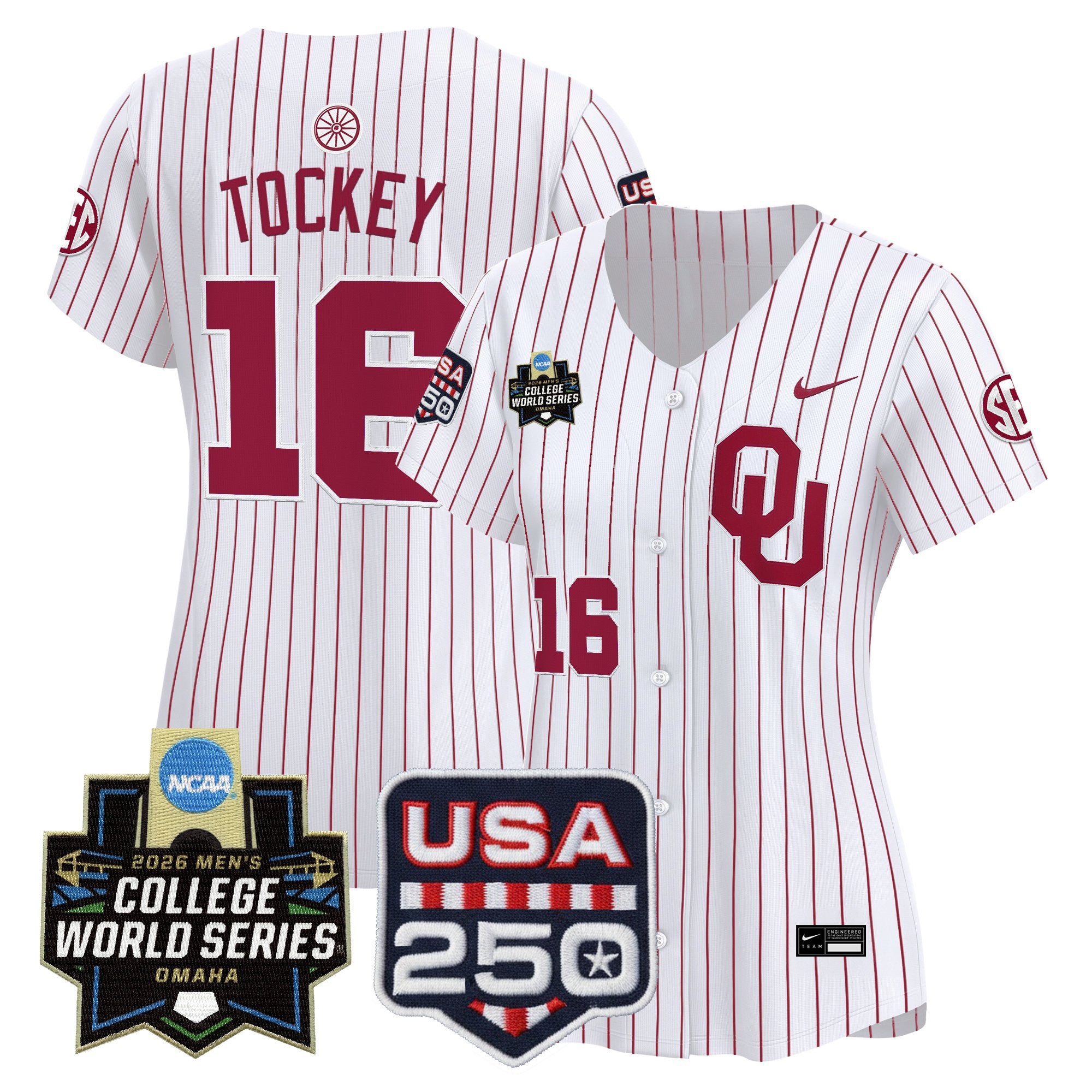Women's Oklahoma Sooners 2026 World Series Vapor Premier Limited Jersey - 250 America Patch - All Stitched