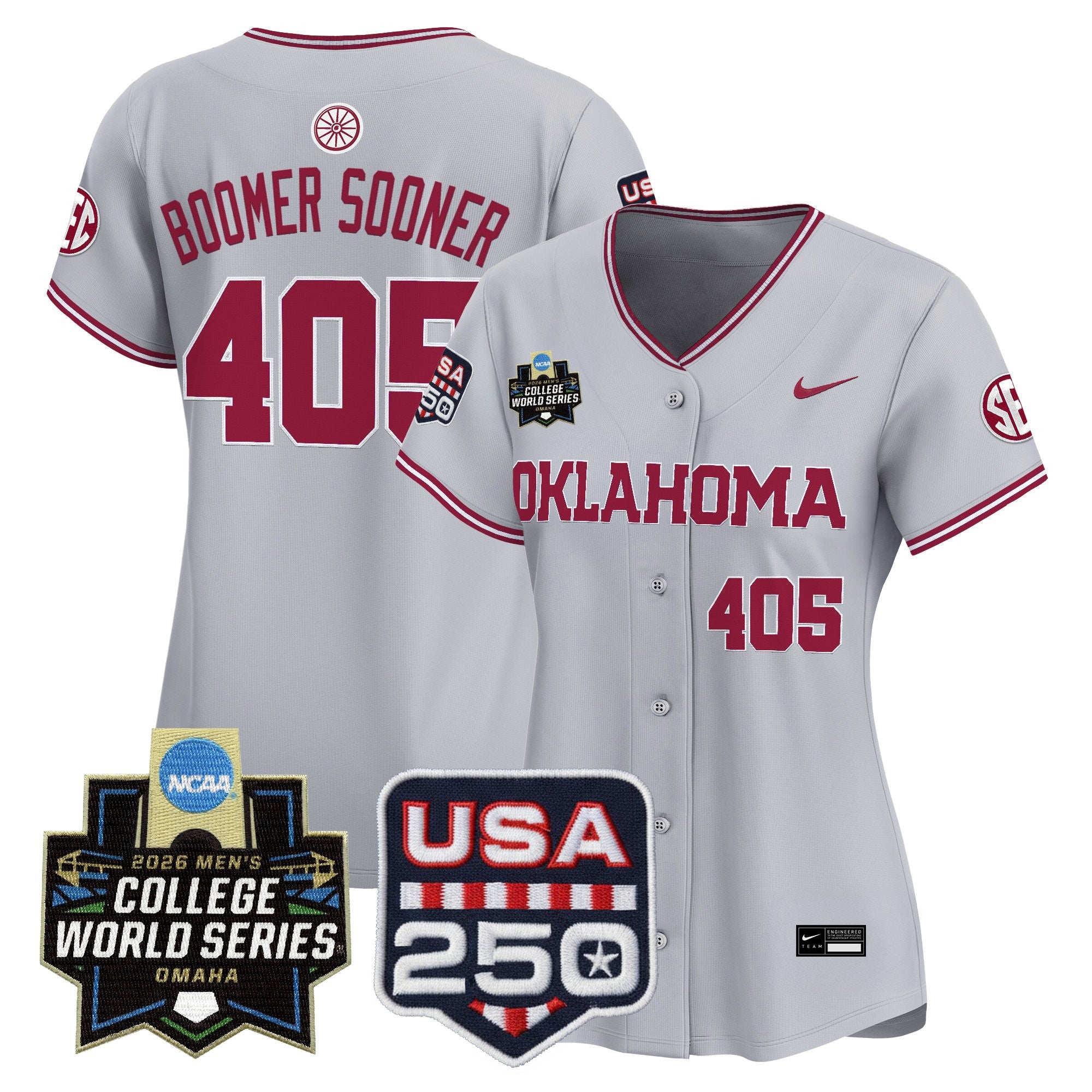 Women's Oklahoma Sooners 2026 World Series Vapor Premier Limited Jersey - 250 America Patch - All Stitched