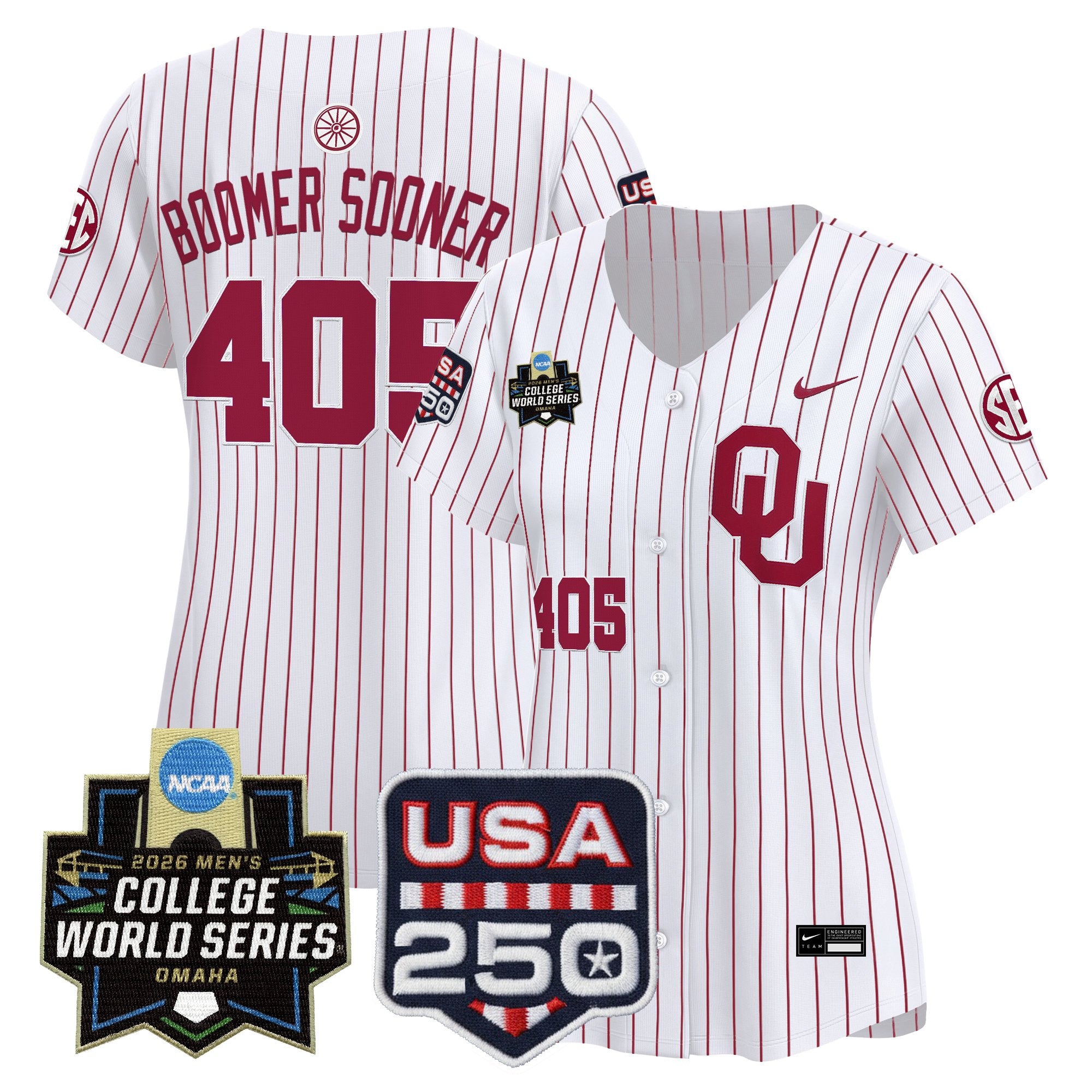 Women's Oklahoma Sooners 2026 World Series Vapor Premier Limited Jersey - 250 America Patch - All Stitched
