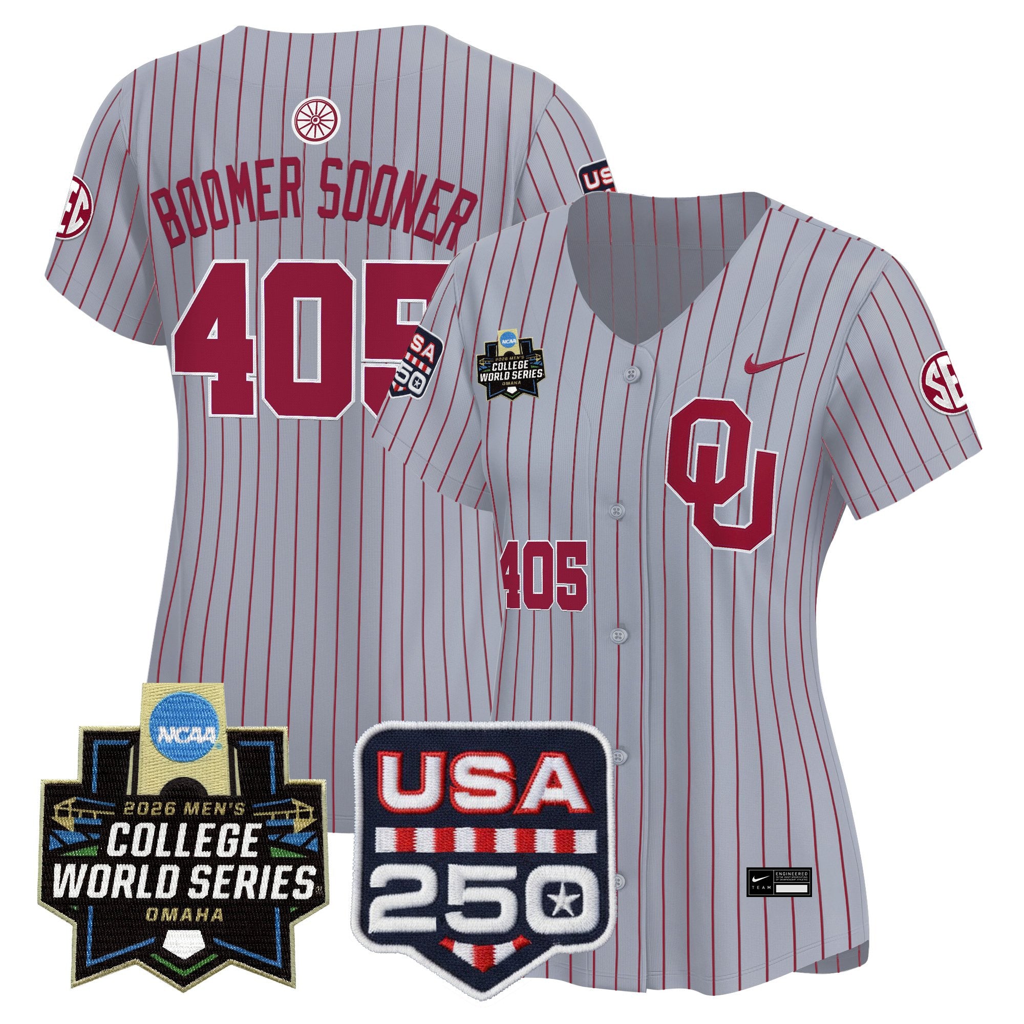 Women's Oklahoma Sooners 2026 World Series Vapor Premier Limited Jersey - 250 America Patch - All Stitched