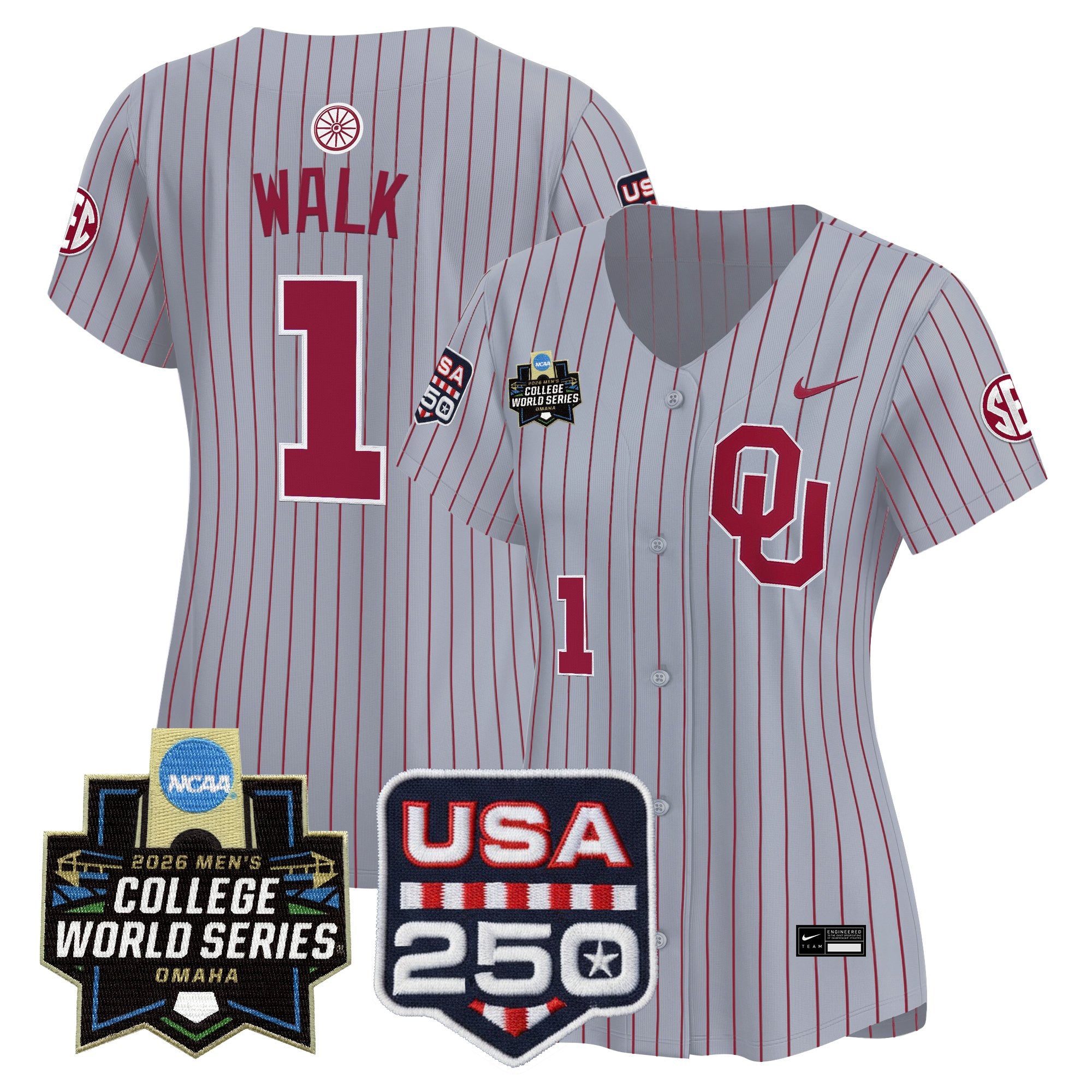 Women's Oklahoma Sooners 2026 World Series Vapor Premier Limited Jersey - 250 America Patch - All Stitched