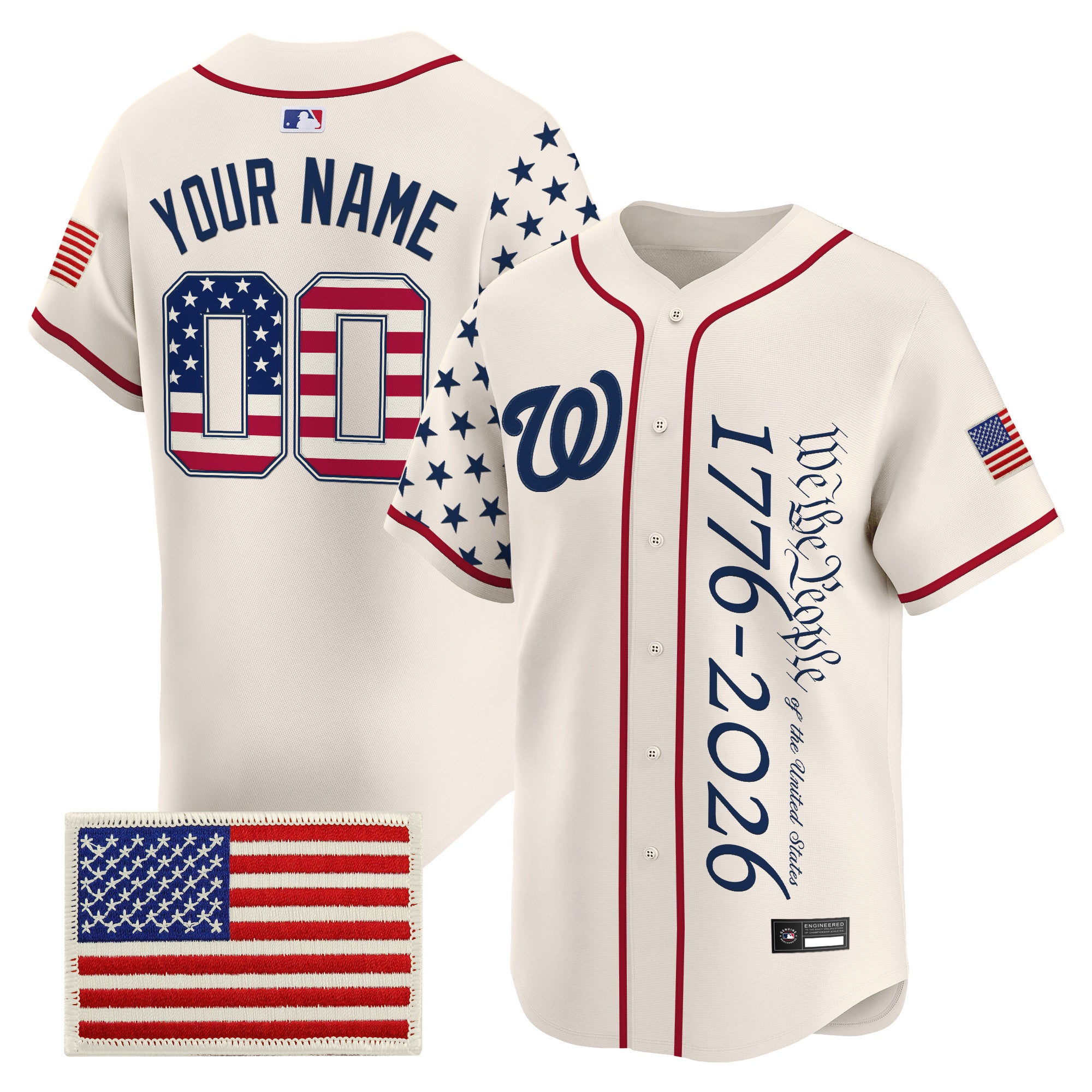 Washington Nationals "America 250 Edition" Vapor Premier Limited Custom Jersey V2 - All Stitched