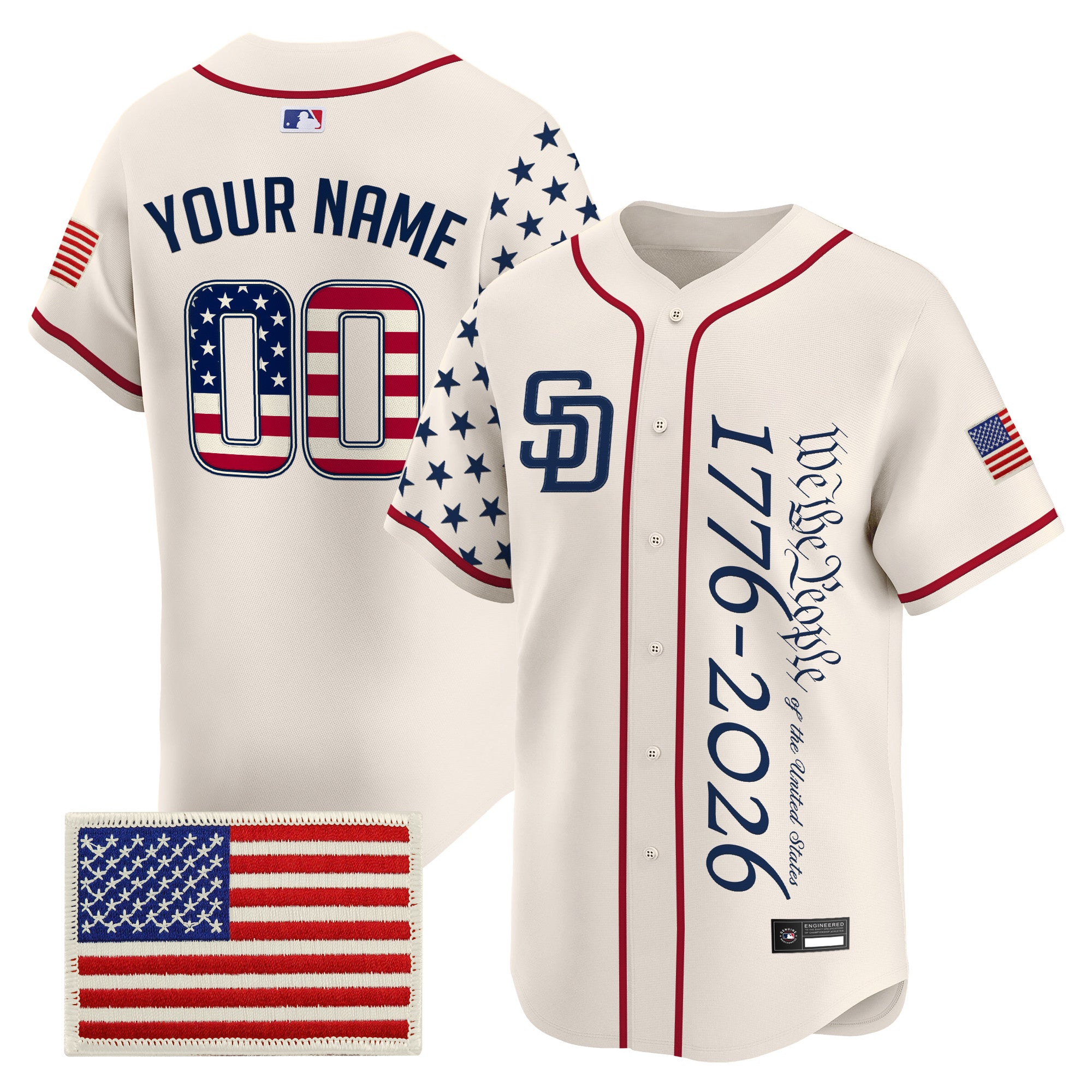 San Diego Padres "America250 Edition" Vapor Premier Limited Custom Jersey V2 - All Stitched