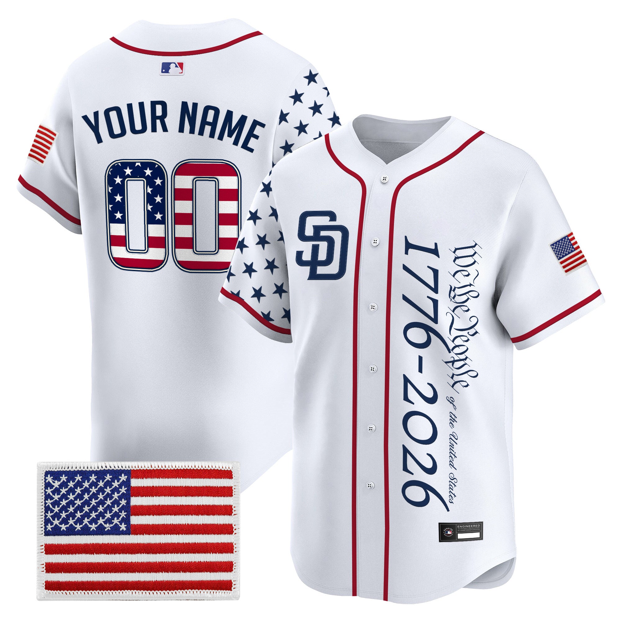 San Diego Padres "America250 Edition" Vapor Premier Limited Custom Jersey V2 - All Stitched