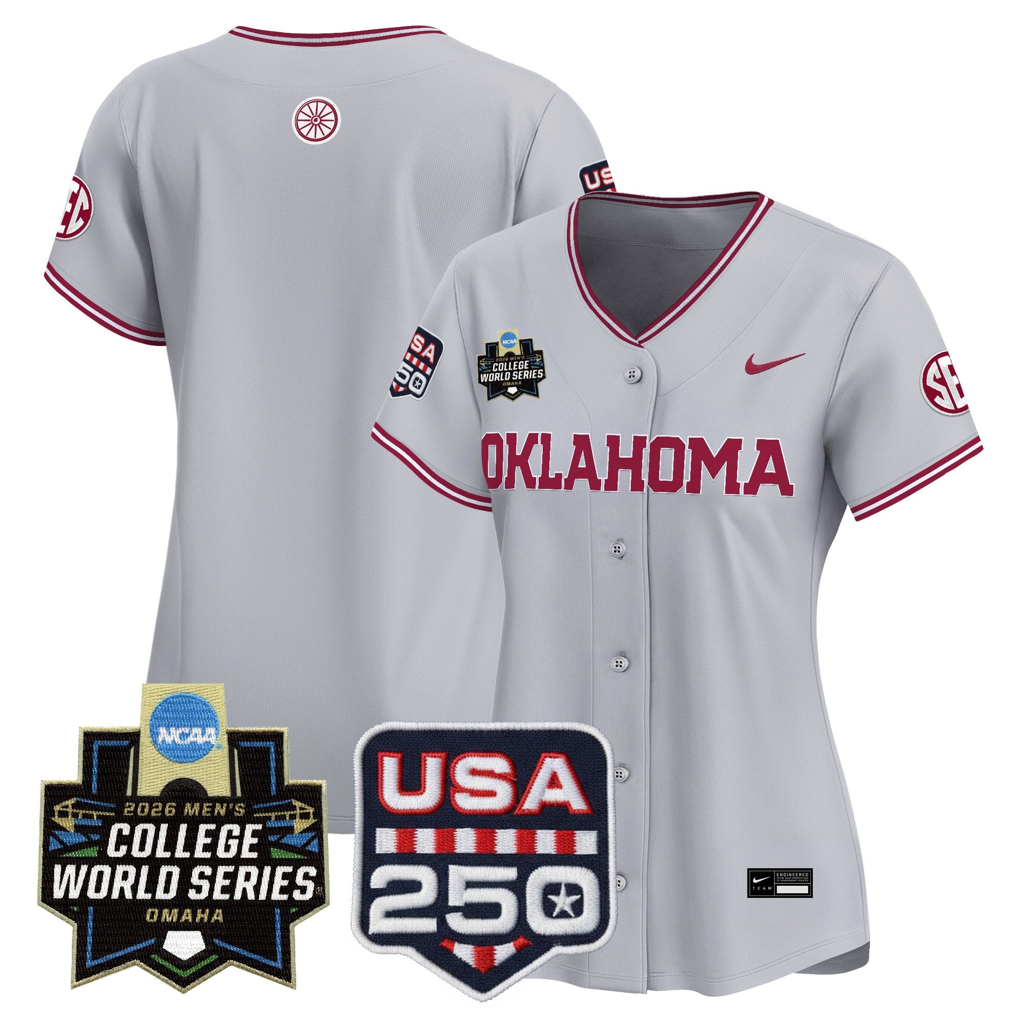 Women's Oklahoma Sooners USA 250 Fourth of July Vapor Premier Limited Jersey - 2026 World Series patch - All Stitched