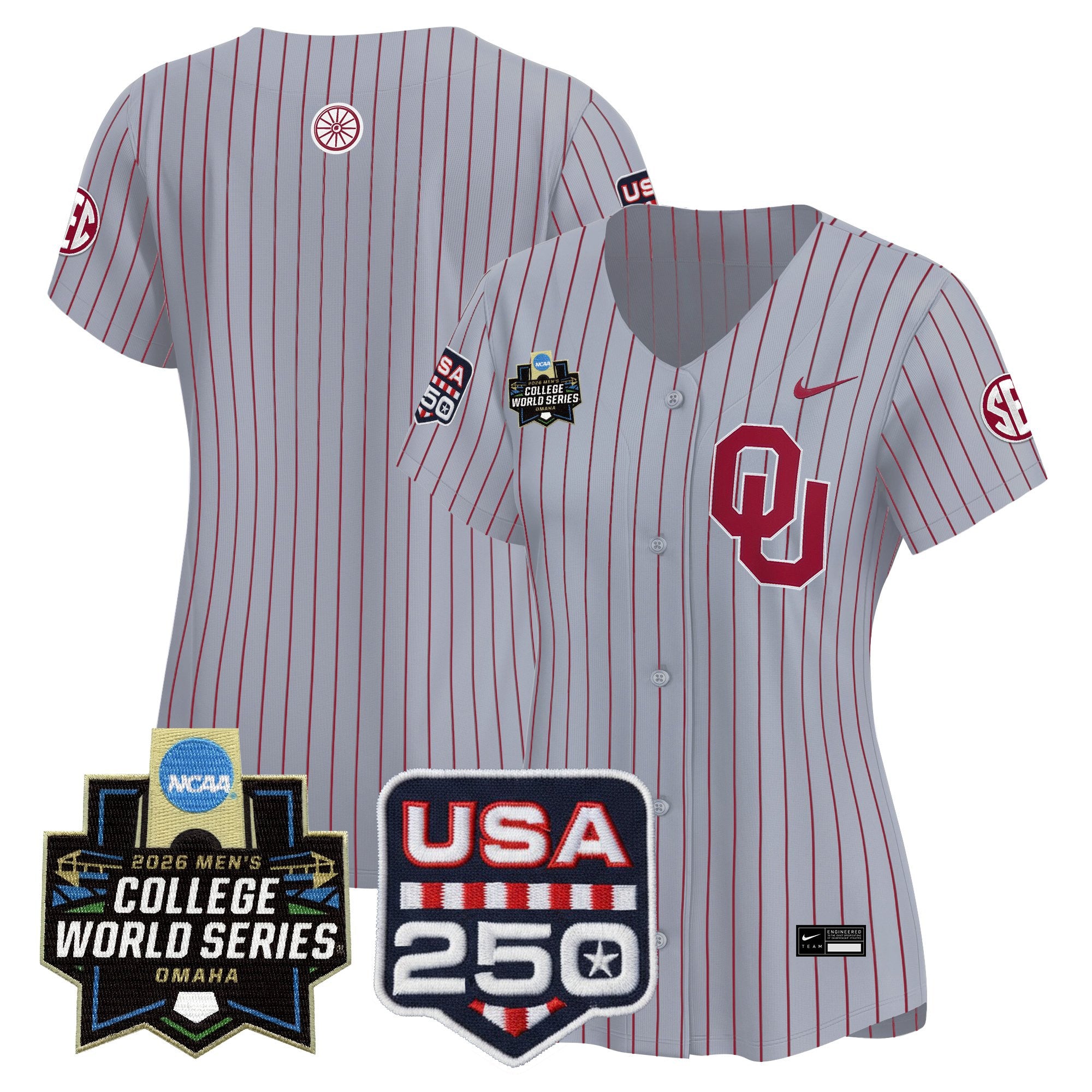 Women's Oklahoma Sooners USA 250 Fourth of July Vapor Premier Limited Jersey - 2026 World Series patch - All Stitched