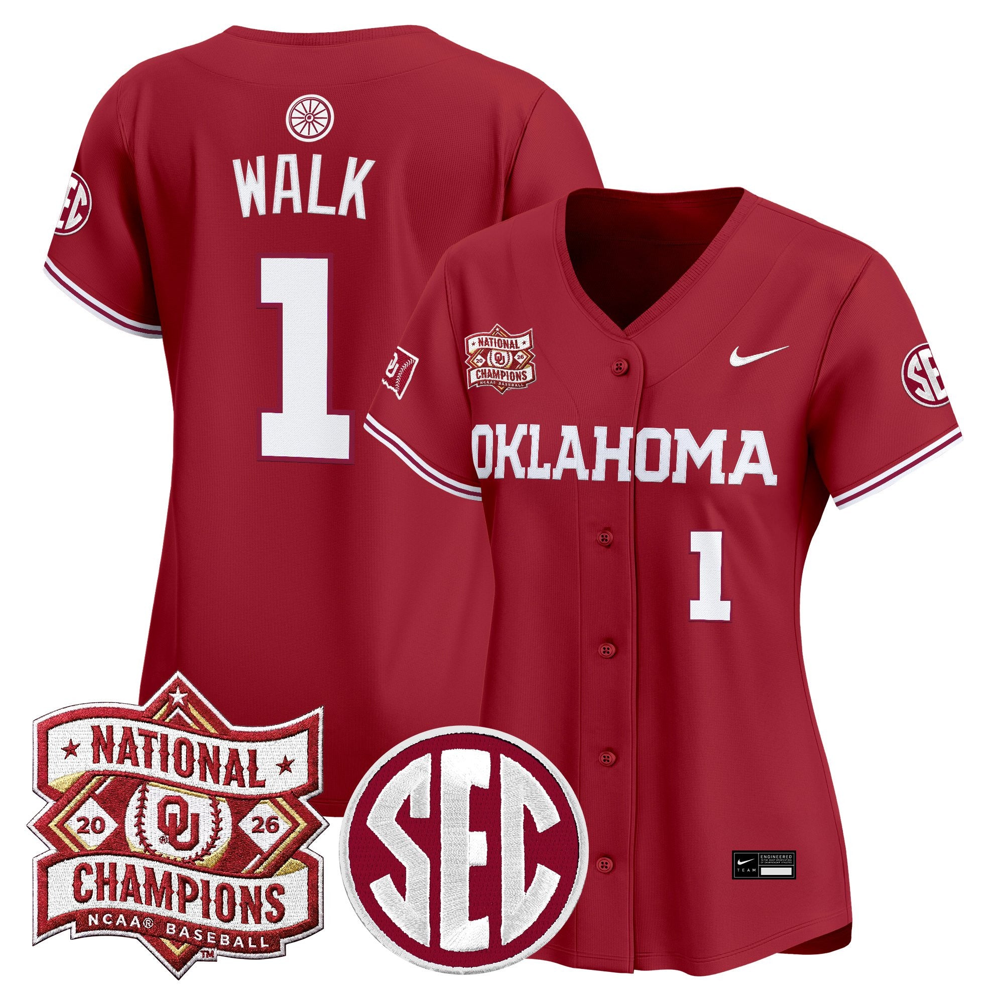 Women's Oklahoma Sooners 2026 National Champions Patch Vapor Premier Limited Jersey - All Stitched