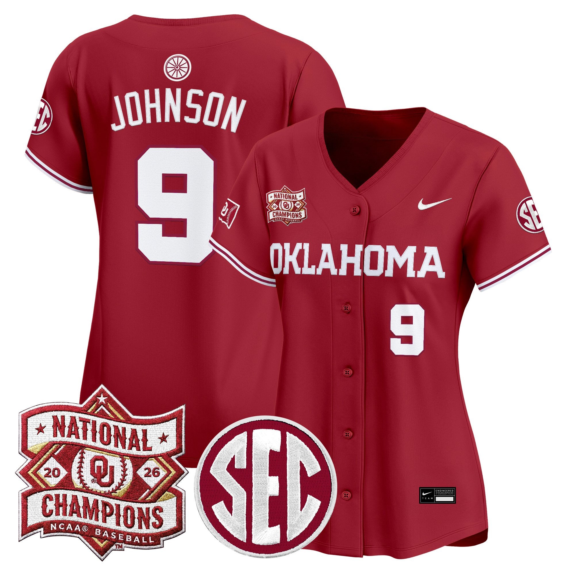 Women's Oklahoma Sooners 2026 National Champions Patch Vapor Premier Limited Jersey - All Stitched