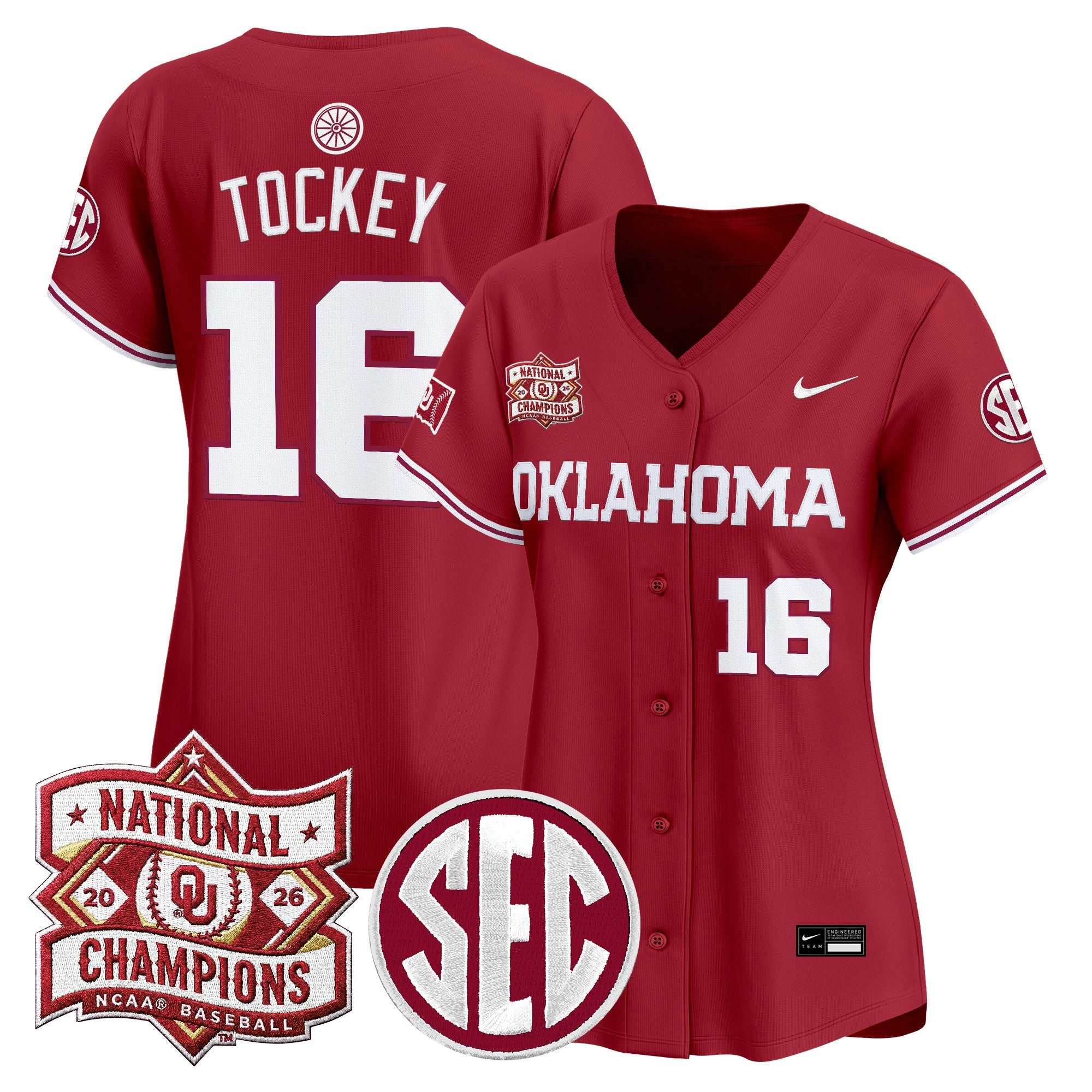Women's Oklahoma Sooners 2026 National Champions Patch Vapor Premier Limited Jersey - All Stitched