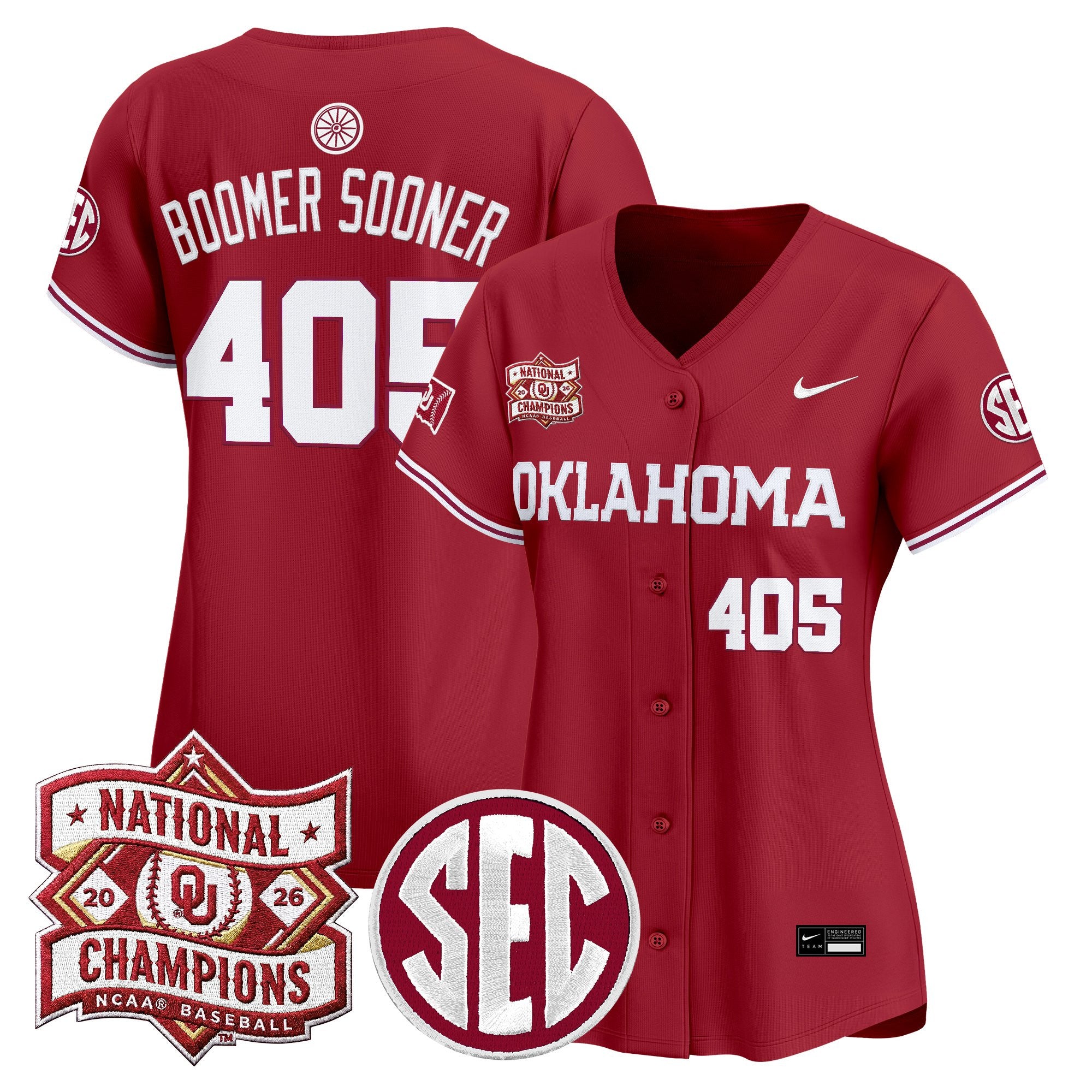 Women's Oklahoma Sooners 2026 National Champions Patch Vapor Premier Limited Jersey - All Stitched