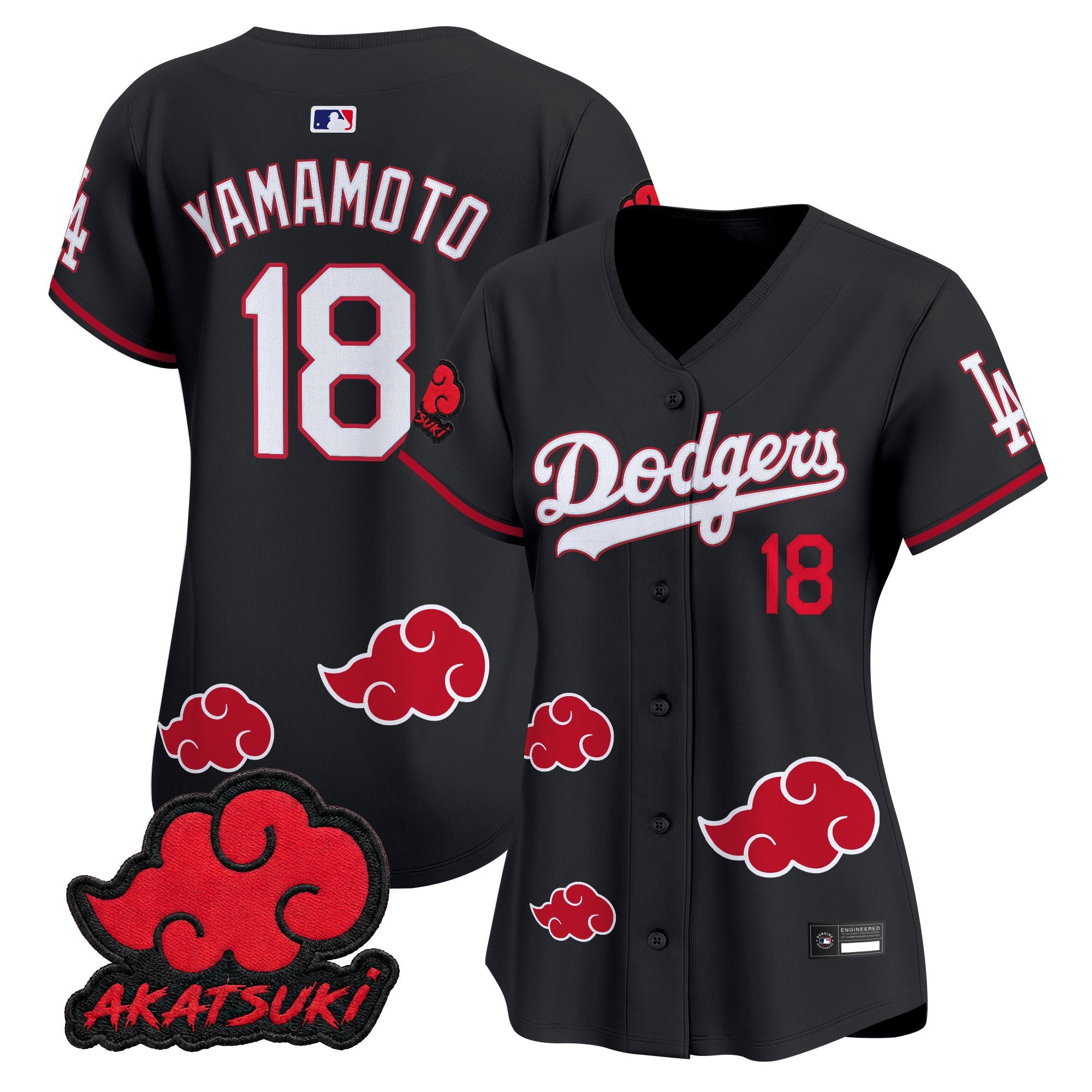 Los Angeles Dodgers x Naruto "Akatsuki Edition" Vapor Premier Limited Jersey - Stitched